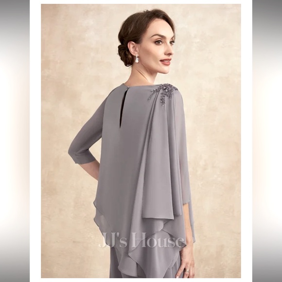 JJs House Mother of the Bride Pantsuit With Beading NWT - Picture 4 of 9